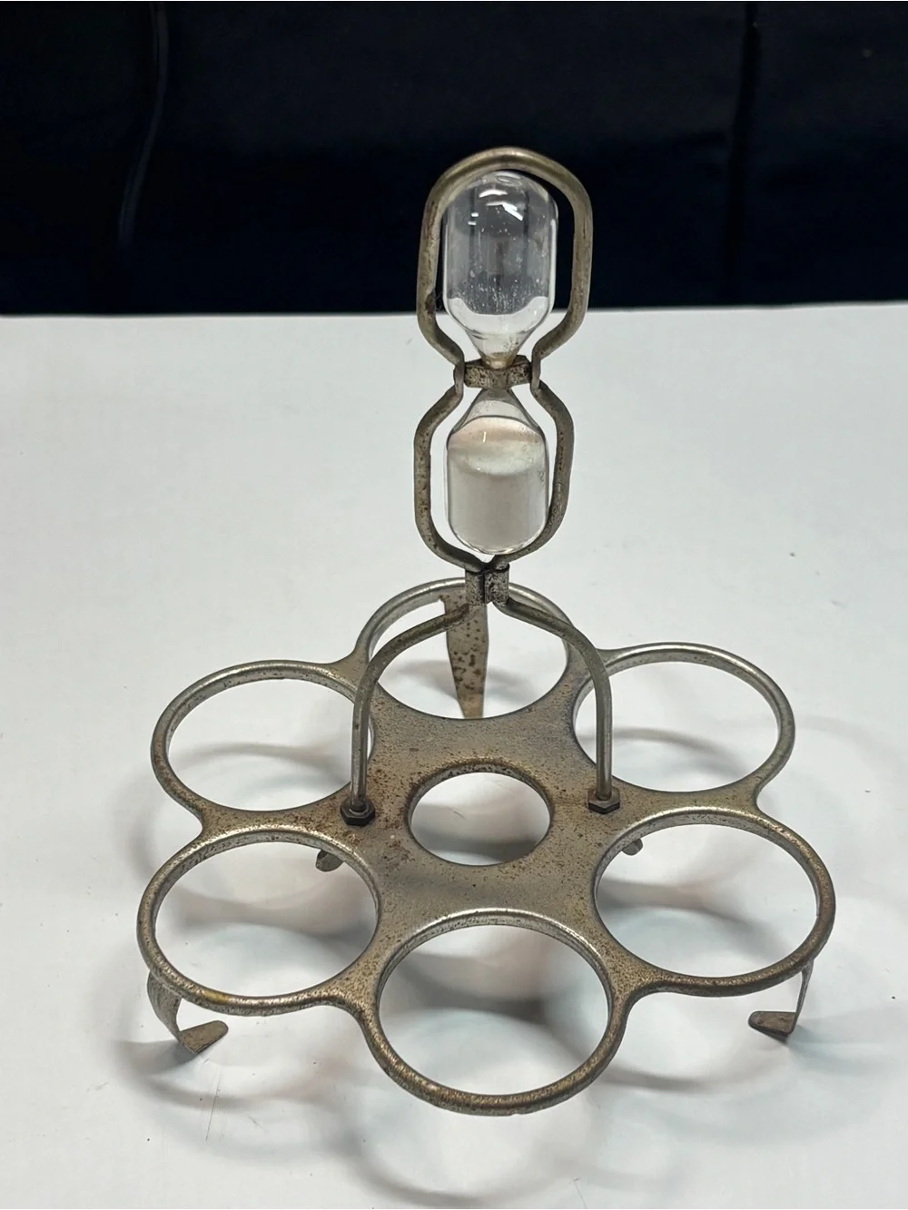 Egg Boiling Rack w/Hourglass Timer Made in Japan Grandma Core Country Granny Vtg